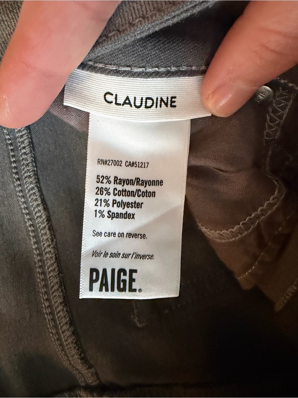 NWT PAIGE Claudine Silver Shimmer Metallic Coated High Rise Flare Jeans - Picture 17 of 17